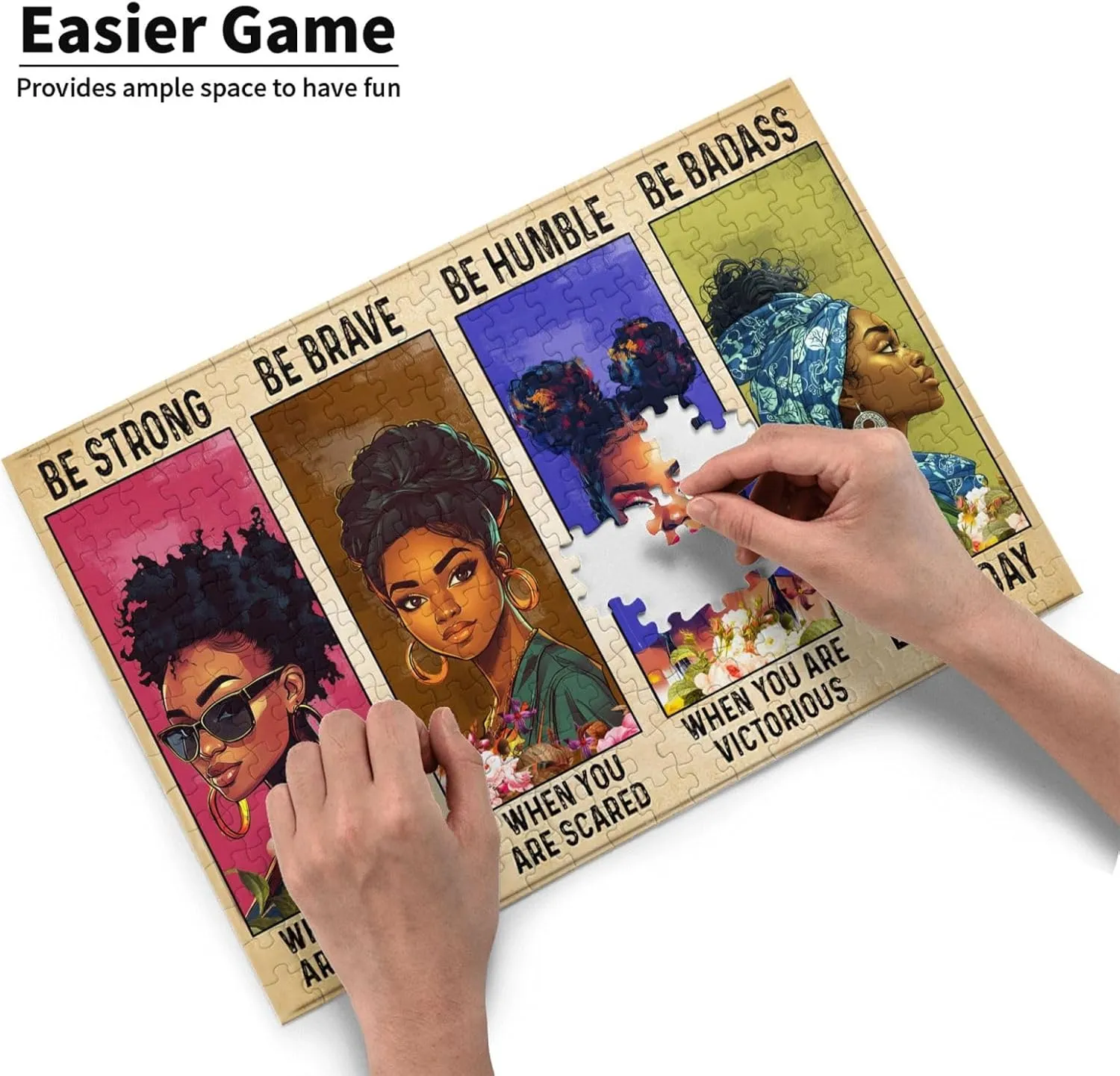 African American Jigsaw Puzzles Black Queen Girl Jigsaw Puzzles for Adults Fun Family Game Motivational Toy Educational