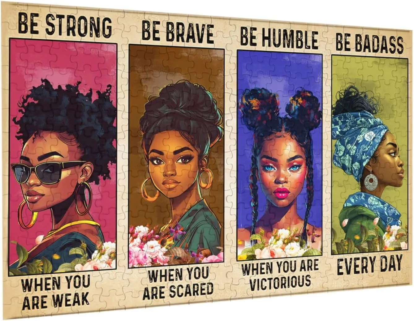 African American Jigsaw Puzzles Black Queen Girl Jigsaw Puzzles for Adults Fun Family Game Motivational Toy Educational