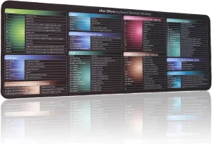 After Effects Shortcuts Mousepad, Adobe After Effects Cheat Sheet, Quick Reference Keyboard Shortcut, AE Shortcuts Mouse,Large Size,Keyboard Tips Gifts for Beginner IT Program Engineer Gifts Mouse