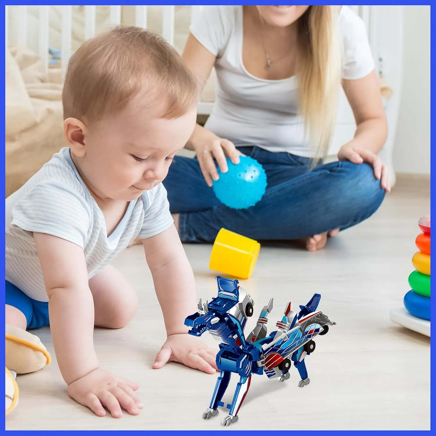 Aimery Dinosaur Transforming Car Toy, Magnetic Cars Transform into Dinosaurs,Fun - Collision Transformation Car Toys for Boys & Girls|Party Favors Gift for Birthday, Christmas