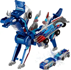 Aimery Dinosaur Transforming Car Toy, Magnetic Cars Transform into Dinosaurs,Fun - Collision Transformation Car Toys for Boys & Girls|Party Favors Gift for Birthday, Christmas
