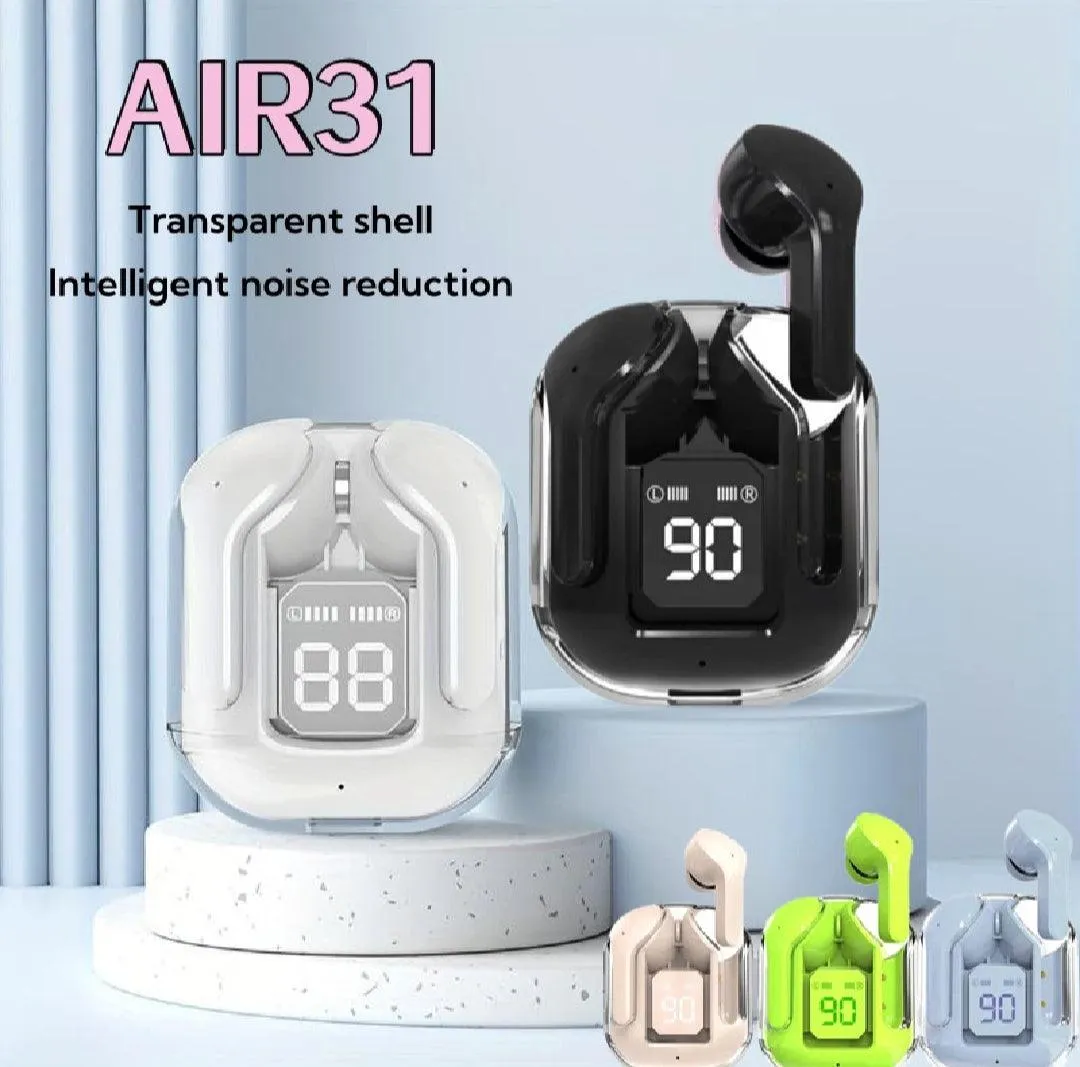 Air 31 Airpods With Crystal Transparent Case