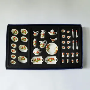 AirAds Dollhouse 1:12 Scale Dollhouse Miniature Accessories Mini Porcelain Set Strawberry Set
