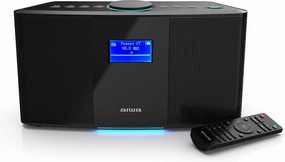 Aiwa Exos 5 Wireless Speaker - Unleash Powerful Sound and Versatile Connectivity On-The-Go Experience Bluetooth Freedom, FM Radio, Clock, 20W RMS, LCD Display, and Alarm Clock Functionality