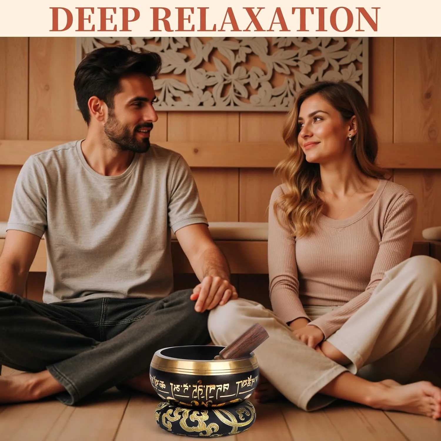 AKLOT HandMade Meditation Singing Bowl: Tibetan Sound Bowl Set with Pure Tone, Sound Bath Bowl with Cushion, Mallet, Carry Bag, Spiritual Gift for Chakra Clearing, Yoga, Prayer, Relaxation (5 Inch)