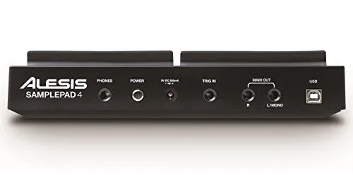 Alesis Sample Pad 4 | Compact Percussion and Sample Triggering Instrument with 4 Velocity Sensitive Pads, 25 Drum Sounds and SD/SDHC Card Slot,Black