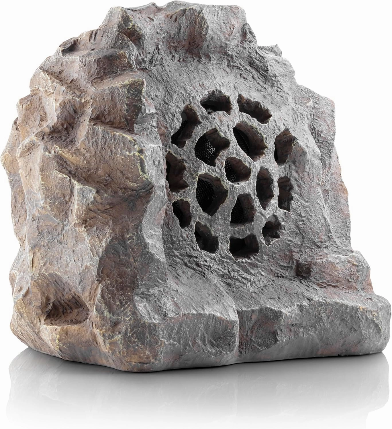 Alpine Corporation - Waterproof Bluetooth Solar-Powered Outdoor Wireless Rock Speaker – 50 Foot Range - Weatherproof, High-Fidelity Sound, Energy Efficient Solar Charging, Portable Audio System (Gray)