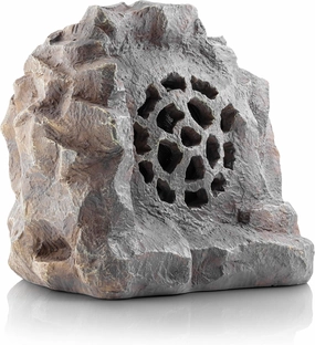 Alpine Corporation - Waterproof Bluetooth Solar-Powered Outdoor Wireless Rock Speaker – 50 Foot Range - Weatherproof, High-Fidelity Sound, Energy Efficient Solar Charging, Portable Audio System (Gray)