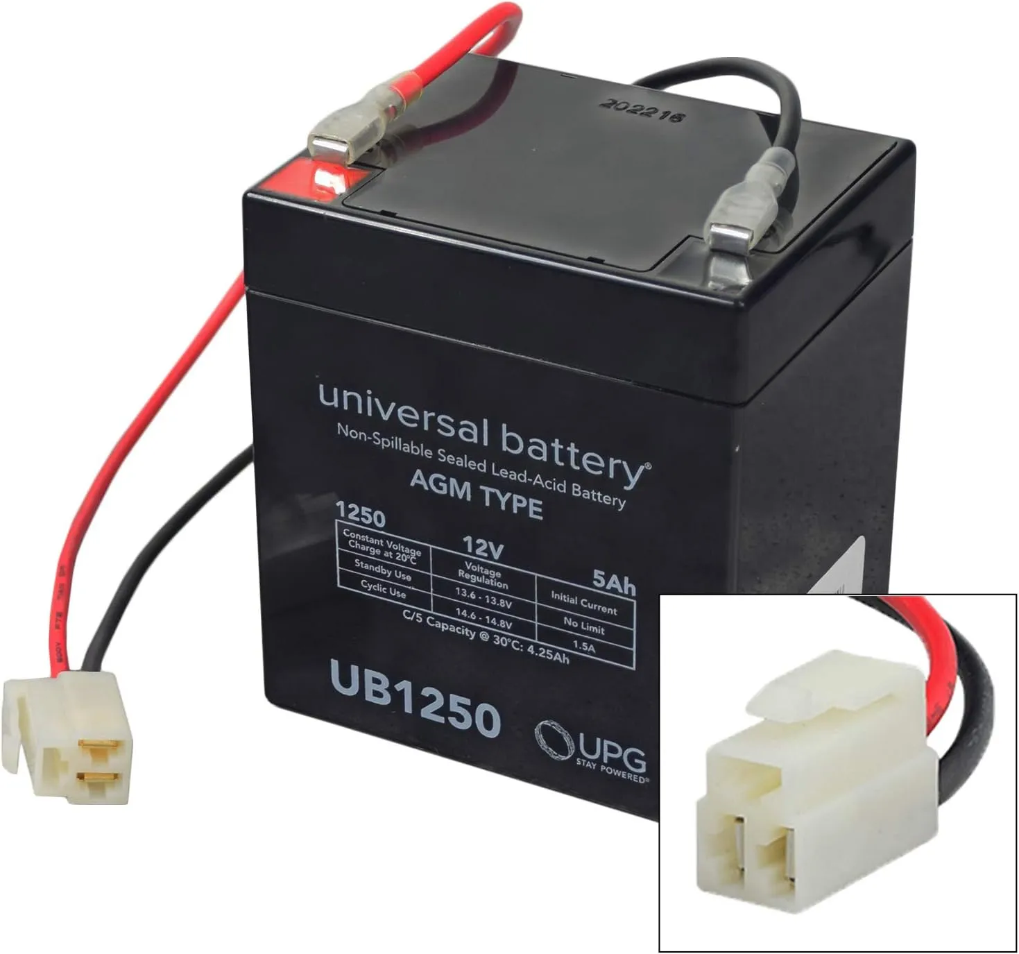 AlveyTech 12 Volt Battery Pack for the Razor Power Rider 360 Electric 3-Wheeler Bike (5 Ah, with Harness) - Replacement Single Premium Rechargeable AGM Batteries with Wiring Harness
