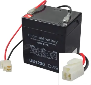 AlveyTech 12 Volt Battery Pack for the Razor Power Rider 360 Electric 3-Wheeler Bike (5 Ah, with Harness) - Replacement Single Premium Rechargeable AGM Batteries with Wiring Harness
