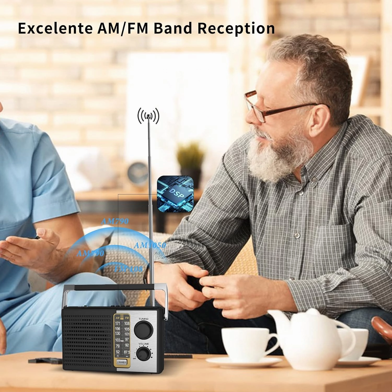 AM FM Radio with Best Reception, Portable Battery Operated Transistor Radios, Headphone Jack, AC Powered, Suit for Senior and Home, Black