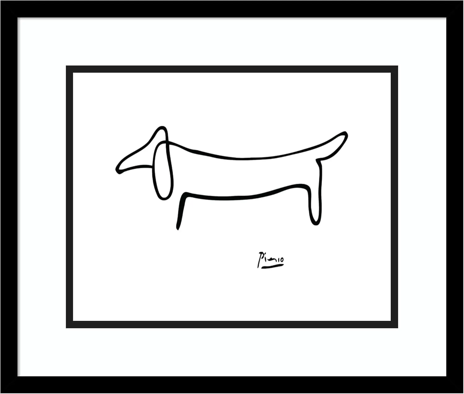 Amanti Art Framed Wall Art Print 17x20 Le Chien (The Dog) by Pablo Picasso, Animals Wall Art, Museum Masters Classics Decor, Small Poster Painting Artwork for Living Room, Bedroom, Bathroom, Kitchen