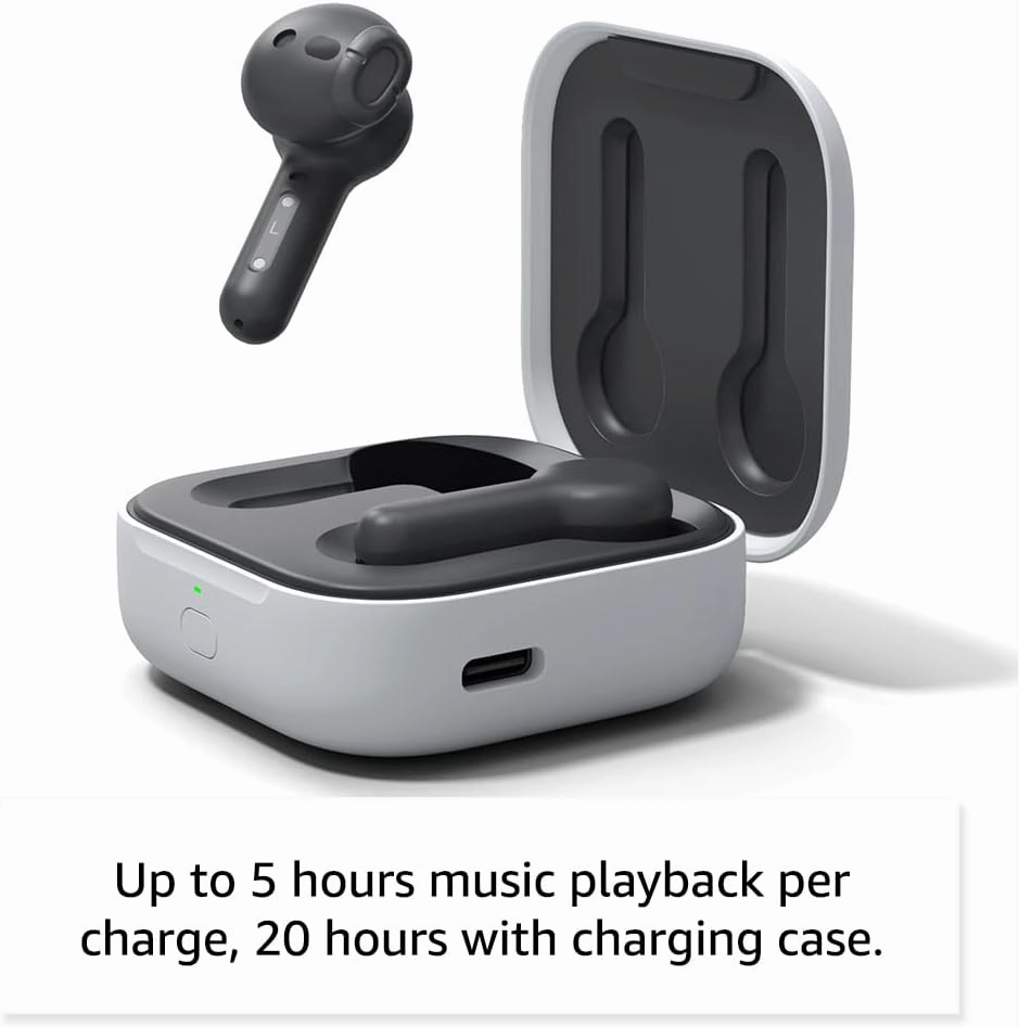 Amazon Echo Buds (newest model), True Wireless Bluetooth 5.2 Earbuds with Alexa, audio personalization, multipoint, 20H battery with charging case, fast charging, sweat resistant, Black