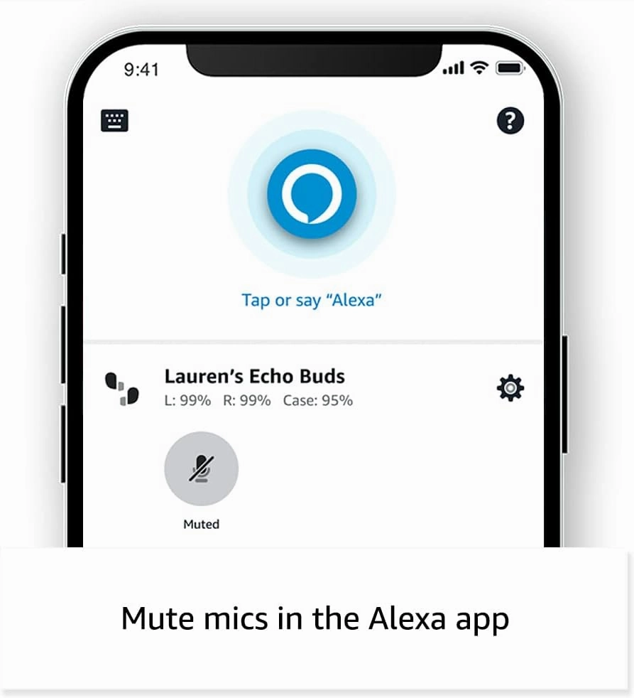 Amazon Echo Buds (newest model), True Wireless Bluetooth 5.2 Earbuds with Alexa, audio personalization, multipoint, 20H battery with charging case, fast charging, sweat resistant, Black