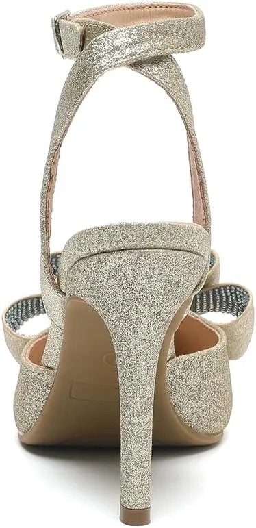 Amoji Women's Stilettos Rhinestone High Heels 4'' Pumps Ankle Strappy for Wedding Party Dressing Dress Shoes 308