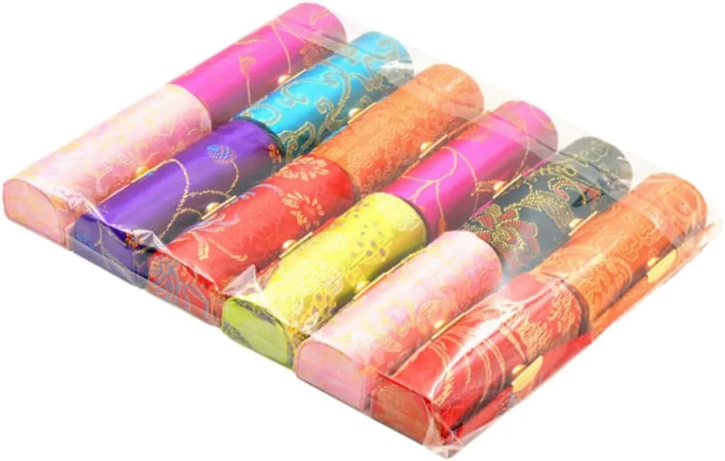Angoily Retro Style Lipstick Cases Set Mirror 12 Pcs Silk Lipstick Storage Box for Women Compact Lightweight for Traveling