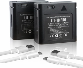 ANTIEE 2-Pack LIT-10 Rechargeable Lithium Battery 10500mAh for SPYPOINT Cellular Trail Camera Link-Micro, Cell-Link, LM2, Link-Micro-S-LTE with Type-C Cable