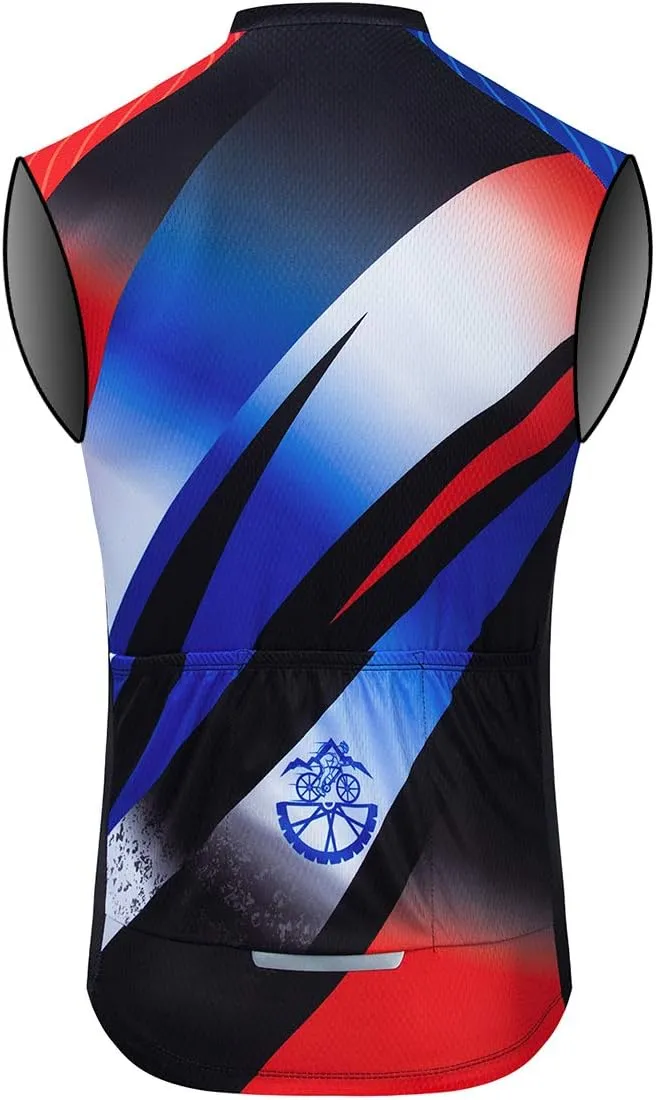 Aogda Cycling Vest for Men Bike Jerseys Team Biking Sleeveless Tops Clothing