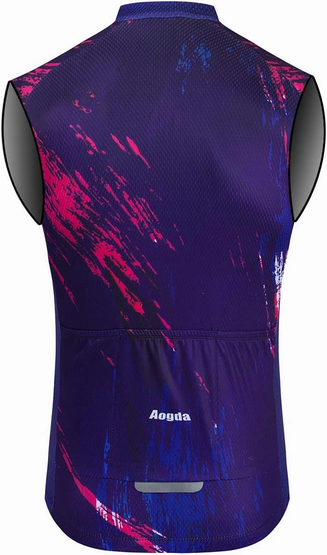 Aogda Cycling Vest for Men Bike Jerseys Team Biking Sleeveless Tops Clothing
