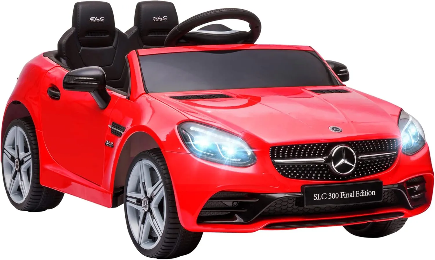 Aosom Mercedes SLC 300 Licensed Kids Electric Car with Remote Control, 12V Battery Powered Kids Ride on Car with Music, Lights, Suspension for 3-6 Years Old, Red