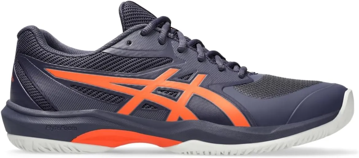 Asics Men's Game FlyteFoam Tennis Shoes, 9.5, Indigo Fog/NOVA Orange