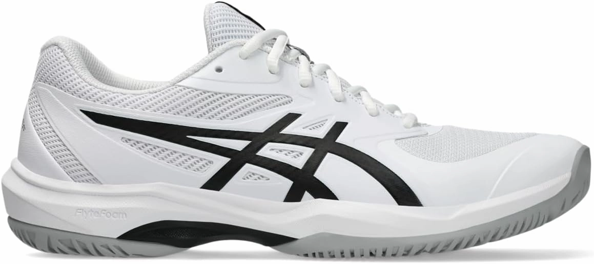Asics Men's Game FlyteFoam Tennis Shoes, 12.5, White/Black