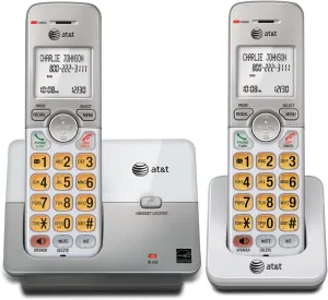 AT&T EL51203 2 Handset DECT 6.0 Cordless Home Phone Full-Duplex Handset Speakerphone, Backlit Display, Lighted Keypad, Caller ID/Call Waiting, Phonebook, Eco Mode, Voicemail Key, Quiet Mode,Intercom