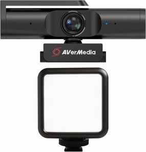 AVerMedia PW513 Live Streamer CAM Light, 4K Ultra HD USB Webcam with Rechargeable Mini RGB Light for Gaming and Live Streaming, Works with OBS, Streamlabs, Zoom, Teams and Skype