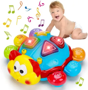 Baby Crawling Toys 6 to 12 Months Spanish English Bilingual Learning Toys for Infants 0-3-6 7 8 9 10 12-18 Month Educational Musical Light Up Toy 1 Year Old Boy Girl Treat Gift Toddler Tummy Time