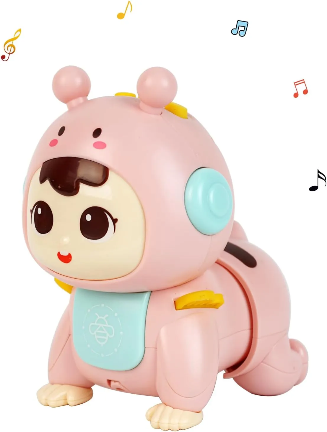 Baby Crawling Toys, Baby Toys 1 2 Years Old, Infant Toy with Music and Light, Early Educational Toy for Toddlers 18 Months (Pink)