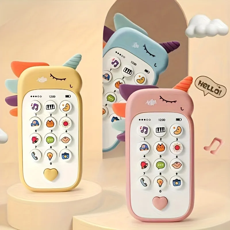 Baby Phone Toy Music Sound Unicorns Telephone Sleeping Toys With Teether