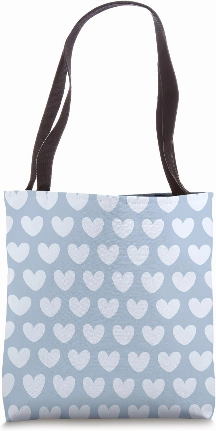 Baby Blue Hand Drawn Heart Minimalist Pastel Baby Blue Heart Tote Bag