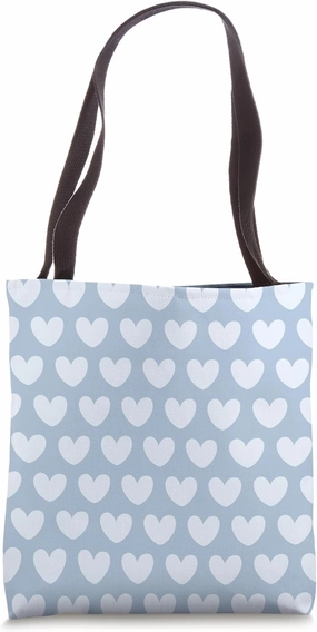 Baby Blue Hand Drawn Heart Minimalist Pastel Baby Blue Heart Tote Bag