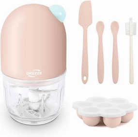 Baby Food Maker, Small Food Processor Kits for Fruit, Vegetable, Meat, Mini Infants Food Chopper with Food Freezer Tray,Silicone Spoons, Spatula