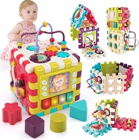 Baby Toys 12 to 18 Months 11-in-1 Activity Cube,Busy Learning Baby Musical Toy with Shape Sorter Toys，Kid Montessori Toy Gifts for Toddler Boys Girls 1 2 3 Years Olds