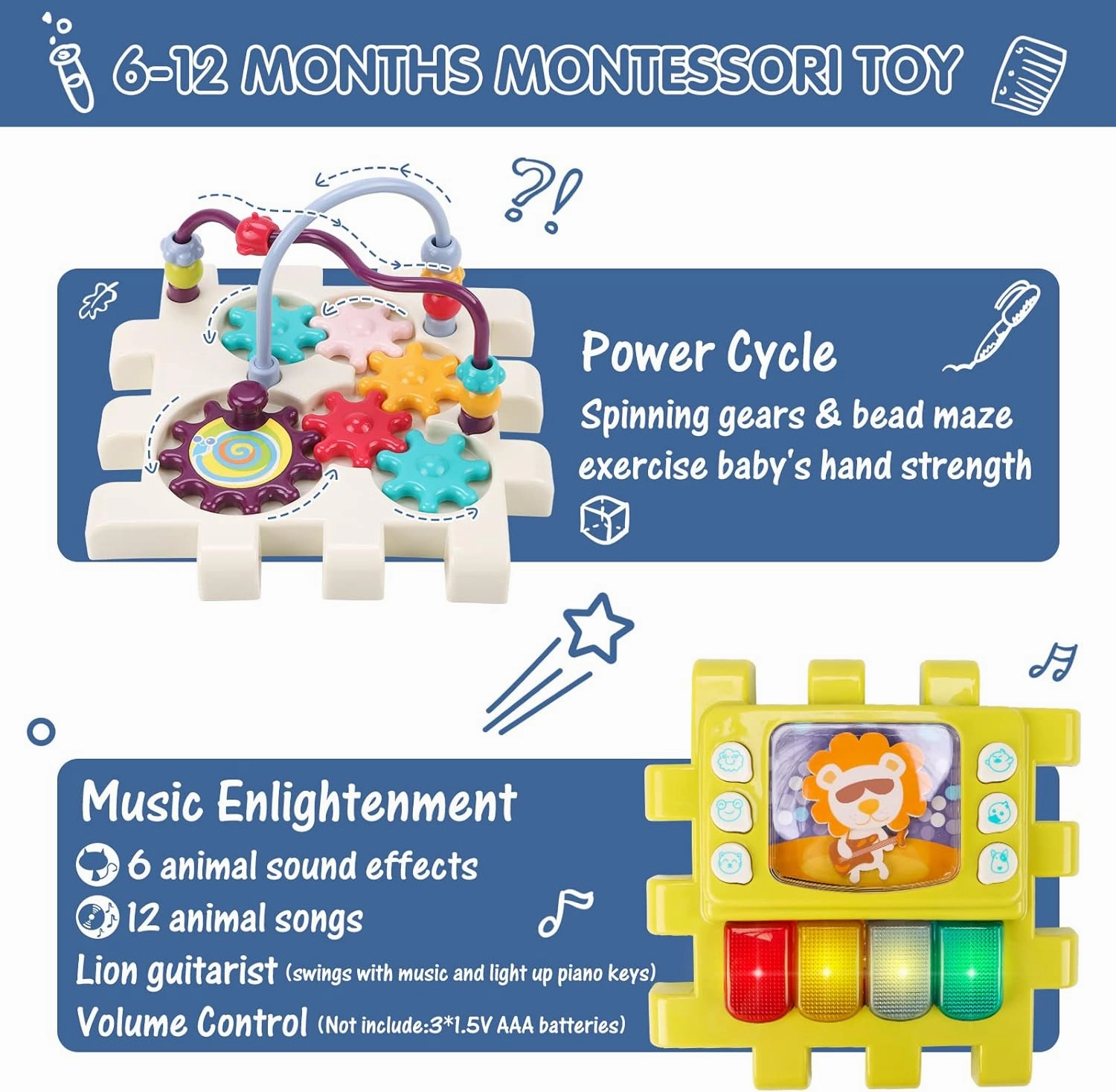 Baby Toys 12 to 18 Months 11-in-1 Activity Cube,Busy Learning Baby Musical Toy with Shape Sorter Toys，Kid Montessori Toy Gifts for Toddler Boys Girls 1 2 3 Years Olds