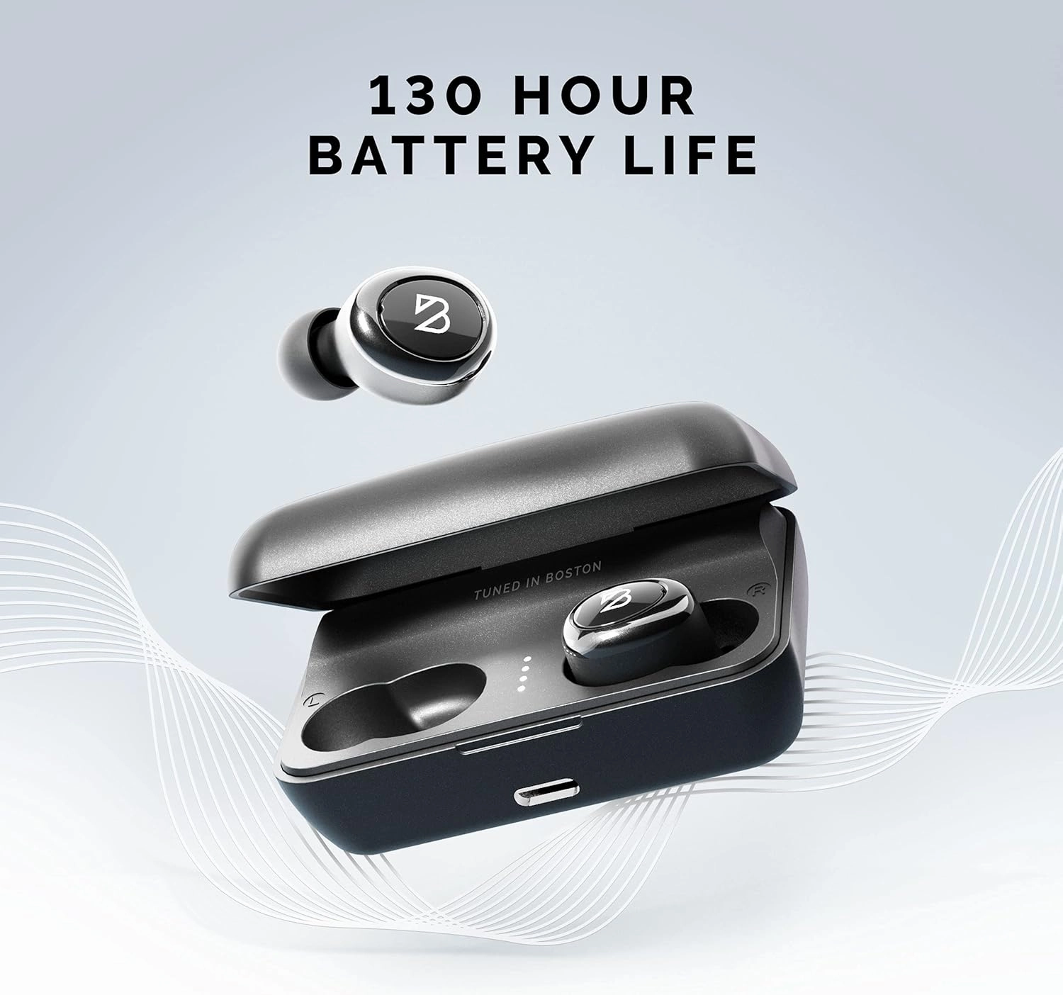 Back Bay Audio Duet 50 Pro – Sweatproof Wireless Bluetooth Earbuds, 130 Hour Long Battery Life for iPhone, Android, Mini Charging Case, TWS Headphones with Microphone, Gift for Runners