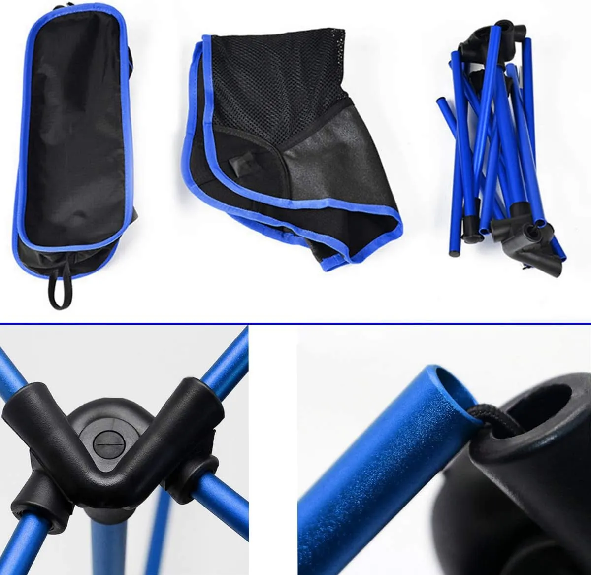 Backpacking Chair, Outdoor Folding Chairs, Camping Chair Ultralight Hiking Portable Compact Backpacking Chair Folding Chairs with Lightweight Carry Bag (Navy Blue)