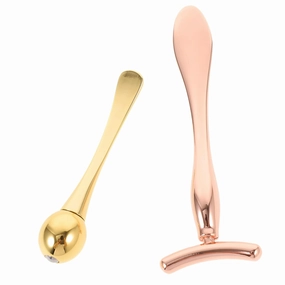 balacoo 3sets Portable Eye Roller Spoon Dual-end Makeup Tools for Eye Massage Absorption Design for Smoother Skin for Beauty Routines