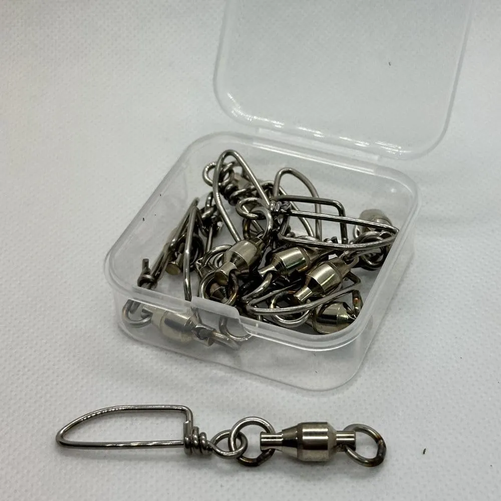 Ball Bearing Fishing Swivel Stainless Corst Lock Snap ST-Series 11Size Made in Japan High Strength Fishing Tackle Saltwater Swivel Freshwater Swivel Solid Ring Big Game Fishing Accessories