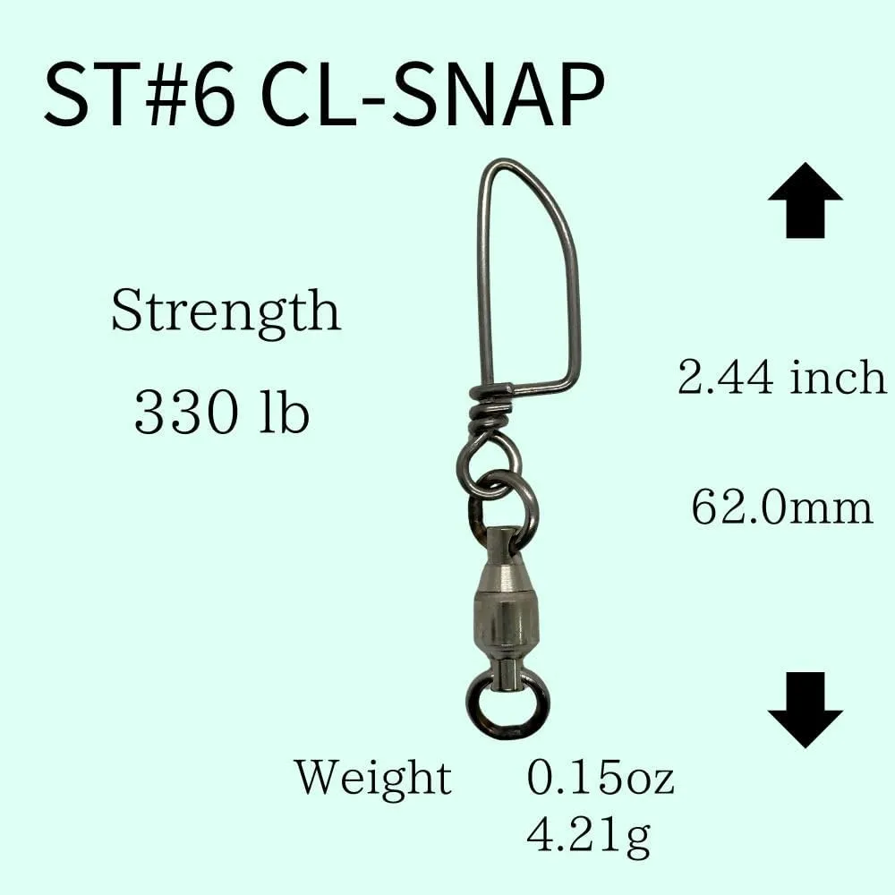 Ball Bearing Fishing Swivel Stainless Corst Lock Snap ST-Series 11Size Made in Japan High Strength Fishing Tackle Saltwater Swivel Freshwater Swivel Solid Ring Big Game Fishing Accessories