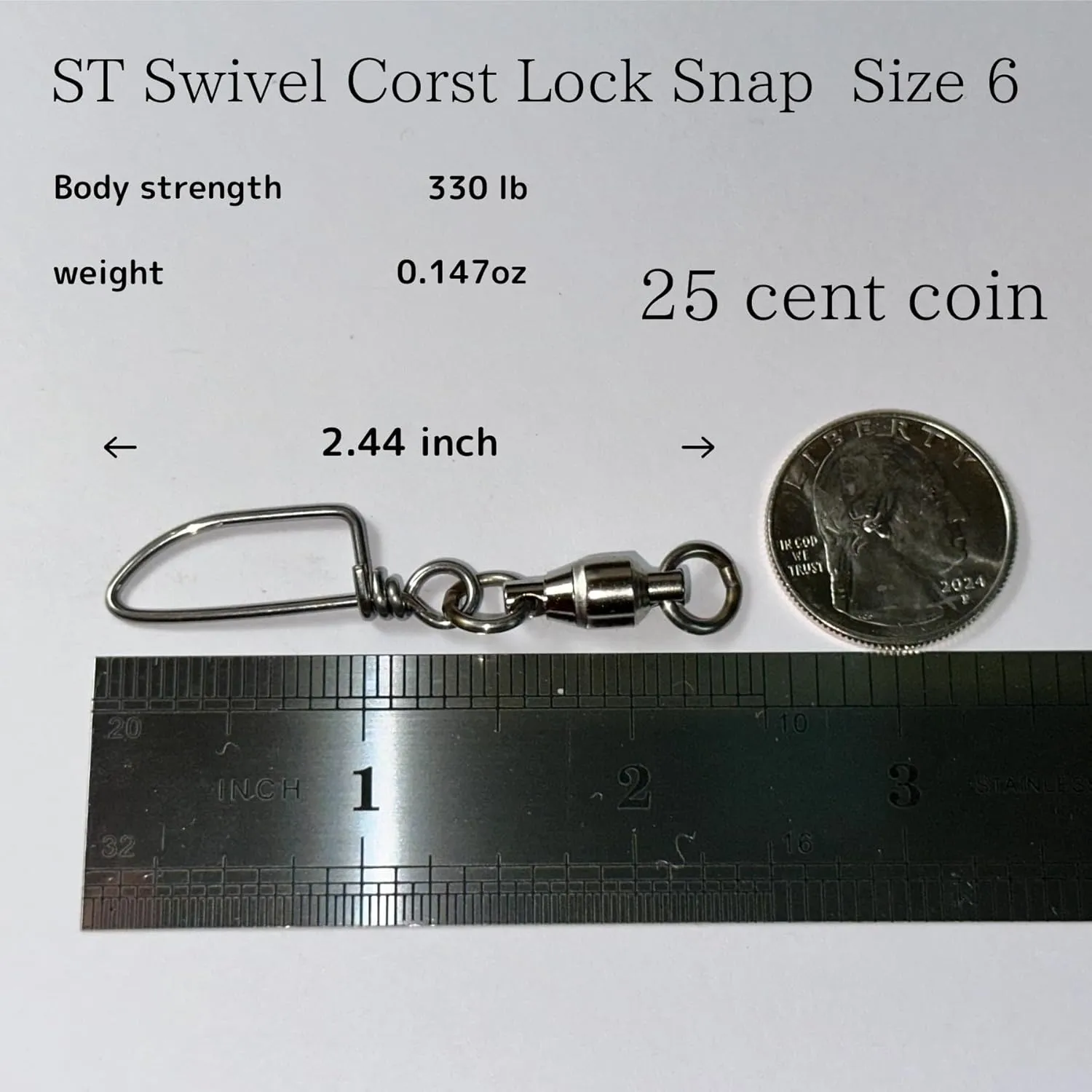 Ball Bearing Fishing Swivel Stainless Corst Lock Snap ST-Series 11Size Made in Japan High Strength Fishing Tackle Saltwater Swivel Freshwater Swivel Solid Ring Big Game Fishing Accessories
