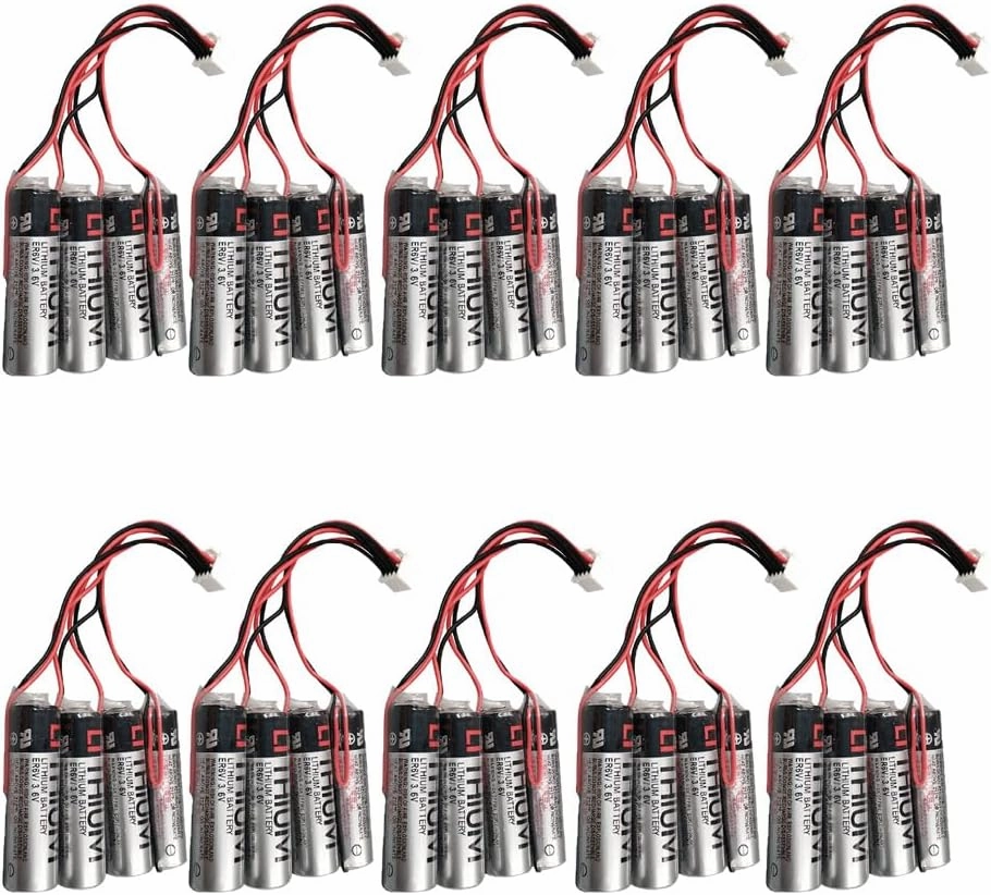 BALOLO (10-Pack) HW0470360-A ER6V/3.6V 8000mah PLC Lithium Battery Replacement for Yaskawa HW0470360-A Motoman Robot YASKAWA HW0470360