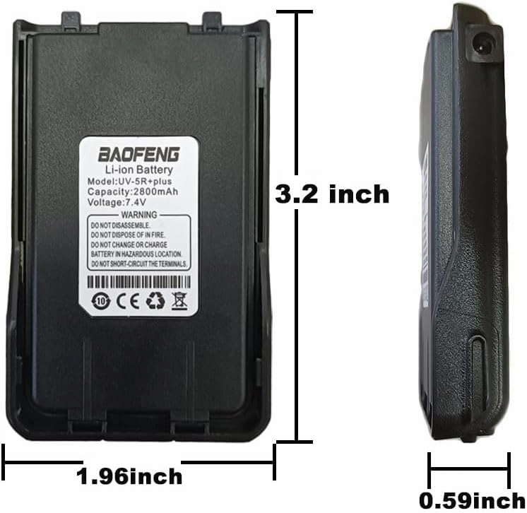BAOFENG UV-S9 Plus Two Way Radio with Rechargeable 2800mAh Li-ion Battery and USB Fast Charger (2pcs)