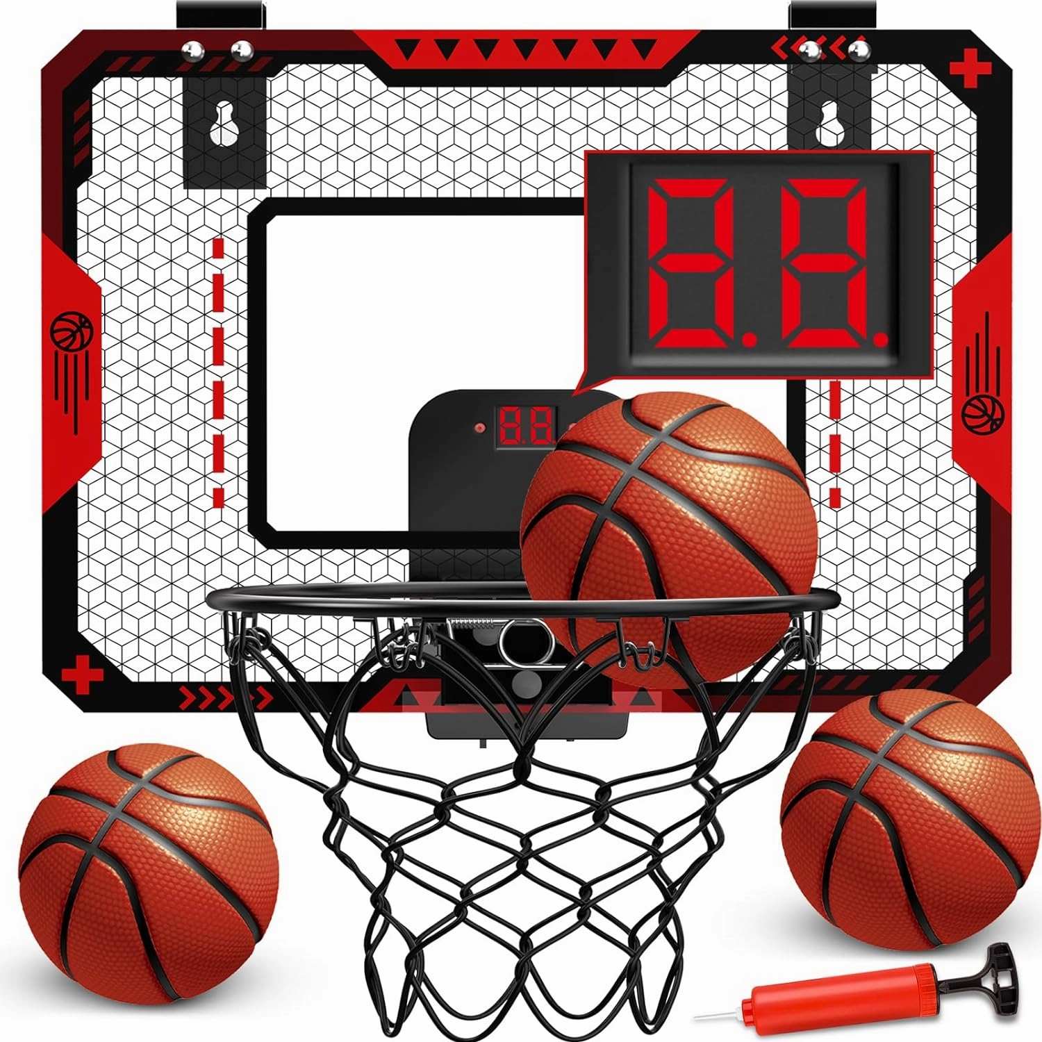 Basketball Hoop Indoor for 5 6 7 8 9 10  Year Old Boys Kids, Mini Basketball Hoop with Electronic Scoreboard Over The Door, Sport Toys Birthday Gift