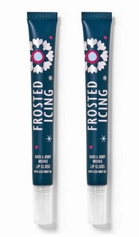 Bath Body Frosted Icing Lip Gloss - Set of 2 (.34 Oz Each)