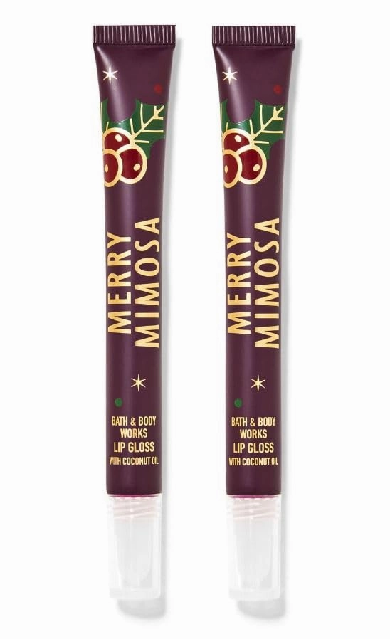 Bath Body Merry Mimosa Lip Gloss - Set of 2 (.34 Oz Each)
