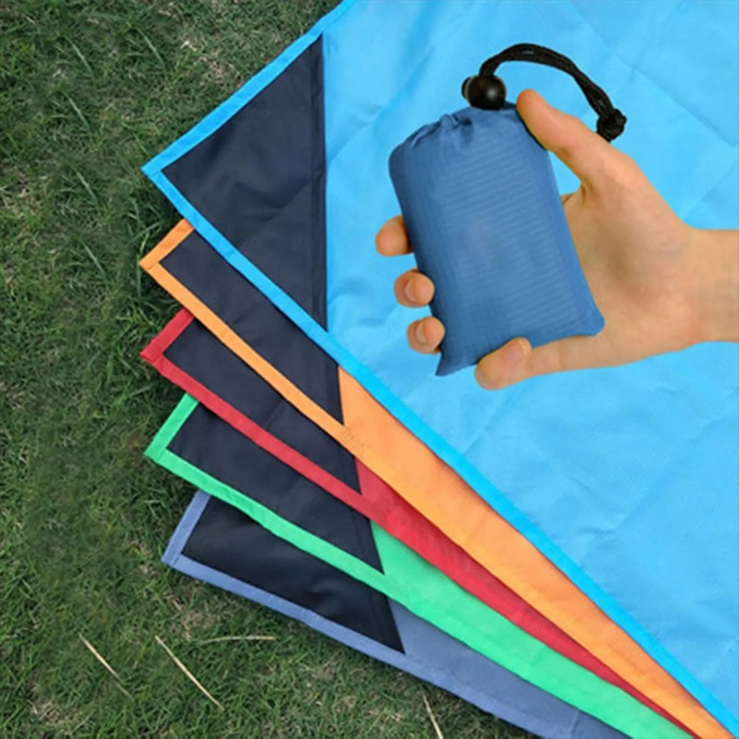 Beach Blankets Folding Pocket Camping Mat Tent Mattress Climb Outdoor Ultra-Thin Waterproof Beach Mat Picnic Blanke Tarps(Orange)