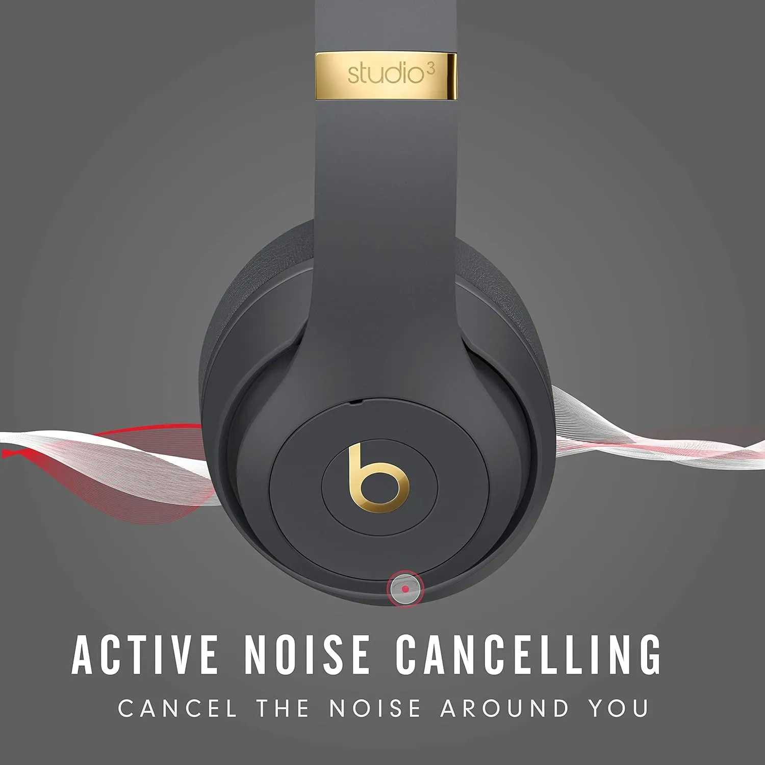Beats Studio3 Wireless Noise Cancelling Over-Ear Headphones - Apple W1 Headphone Chip, Class 1 Bluetooth, 22 Hours of Listening Time, Built-in Microphone - Shadow Gray