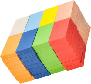 BESPORTBLE 1 Set Extra Domino Blocks Brightly Colored Early Education for Cartoon Playing Construction Safe and Smooth for Play